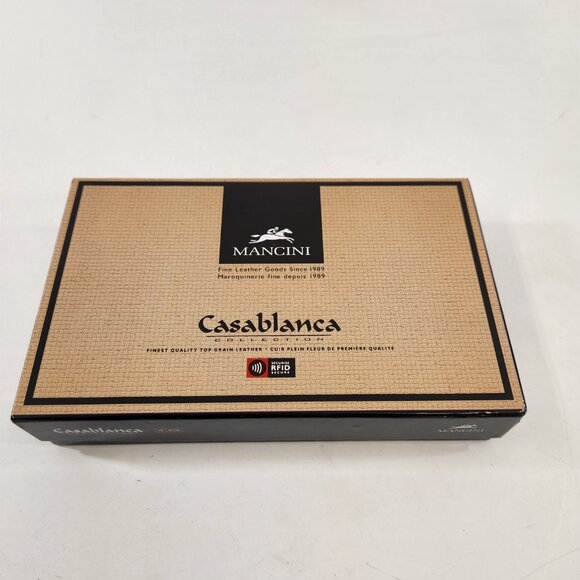 Mancini Casablanca Red Leather RFID Wallet NEW w/ Box - Picture 11 of 15